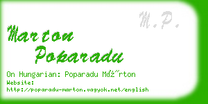 marton poparadu business card